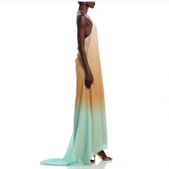 STAUD Positano Maxi Dress Caribbean Ombre Chain Strap NWT $595 XL - Picture 3 of 16